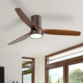 thumbnail image 1 of Sofucor 52" Flush Mount Bronze Modern Ceiling Fan with Integrated LED Light, 1 of 11