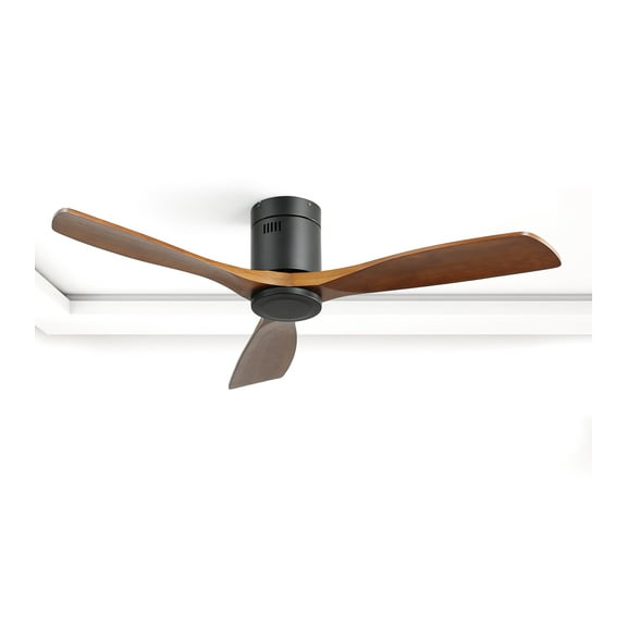Sofucor 52" Flush Mount Ceiling Fan Remote Control, 3 Blades and Reverse Airflow,for Low Profile Living Room,Patio Reconditioned