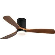 Sofucor 52-Inch Flush Mount Ceiling Fan with Integrated LED Light and Remote Control