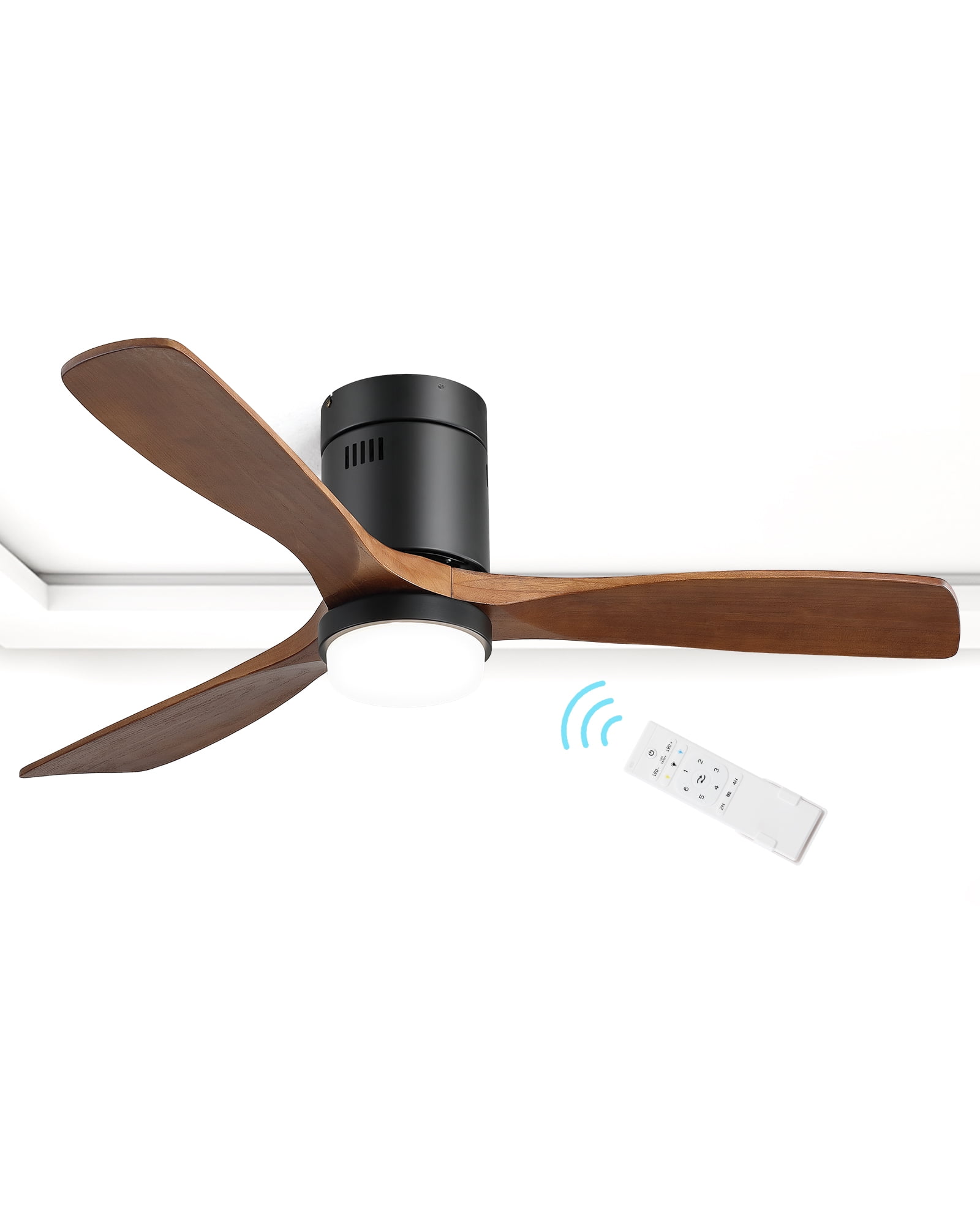 Sofucor 52-Inch Modern Ceiling Fan with Integrated LED Light and Remote Control