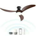 thumbnail image 1 of Sofucor 52 Inch Low Profile Ceiling Fan with Light, Quiet DC Motor, 3 Wood Blades, Remote Control, Flush Mount, 1 of 11