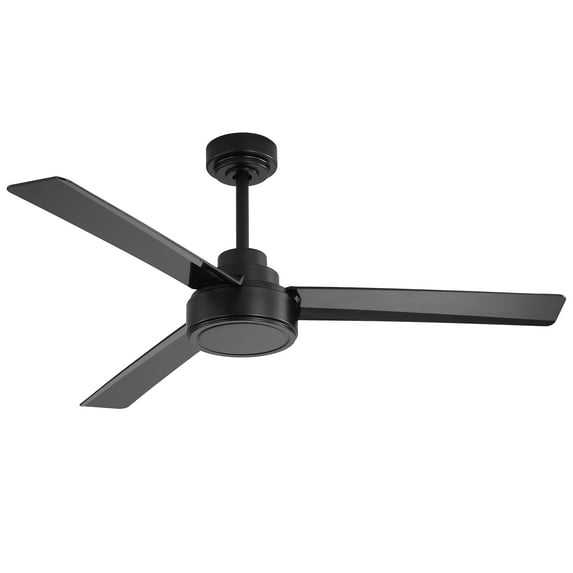Sofucor 52 Inch Black Ceiling Fan with 6-speed long handle DC remote control ,Sloped Ceiling Adaptable