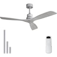 thumbnail image 1 of Sofucor 52 Inch Ceiling Fan No Light - Modern Solid Wood Ceiling Fan with Remote, 5000CFM High Airflow, Quiet DC Motor, 3 Rods & 6 Speeds, Timer & Reversible for Bedroom Living Room, ETL, Grey, 1 of 19