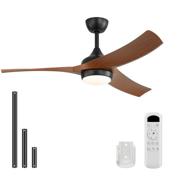 Sofucor 52 Inch Ceiling Fans with Lights Remote Control, Outdoor Ceiling Fan with Light Airflow 6000CFM 3 CCT Dimmable 3-Timer ABS 3 Black Blades