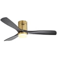thumbnail image 1 of Sofucor 52 Inch Flush Mount Ceiling Fan with Remote, Reversible Motor,Integrated Light Optional Gold with Black With Light, 1 of 5