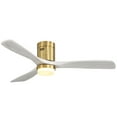 thumbnail image 1 of Sofucor  52 Inch Flush Mount Ceiling Fan with Remote, Reversible Motor,Integrated Light Optional Gold with Washed White With Light, 1 of 5
