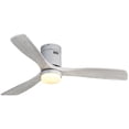 thumbnail image 1 of Sofucor 52 Inch Flush Mount Ceiling Fan with Remote, Reversible Motor,Integrated Light Optional Silver with Grey Blades With Light, 1 of 5