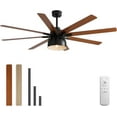 thumbnail image 1 of Sofucor 52 Inch Low Profile Ceiling Fan with Light Bulb Replaceable and Remote Control, 8 Blade Ceiling Fan with 3 Downrod, Max Airflow 7000 CFM, 1 of 10