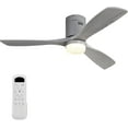 thumbnail image 1 of Sofucor 52 Inch Low Profile Ceiling Fans with Light, Modern Flush Mount Solid Wood Ceiling Fan with Airflow 5000CFM, Quiet DC Motor, 6 Speeds, Timer & Reversible for Bedroom Living Room, ETL, Gray, 1 of 19