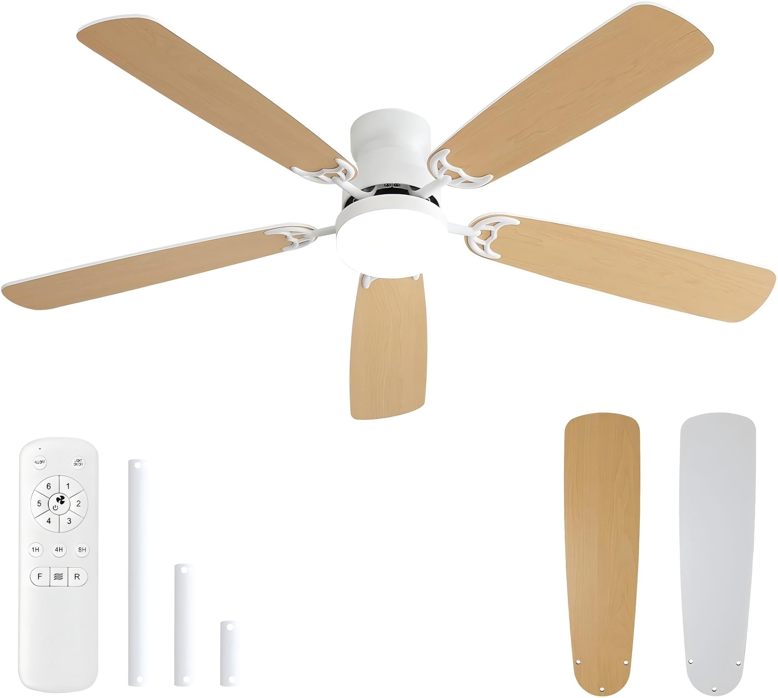 Sofucor 52-Inch Modern Ceiling Fan with LED Light and Remote
