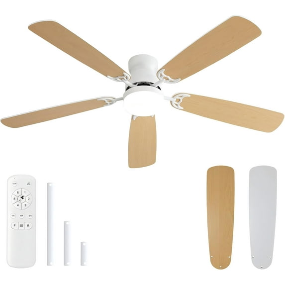 Sofucor 52-Inch Modern Ceiling Fan with LED Light and Remote