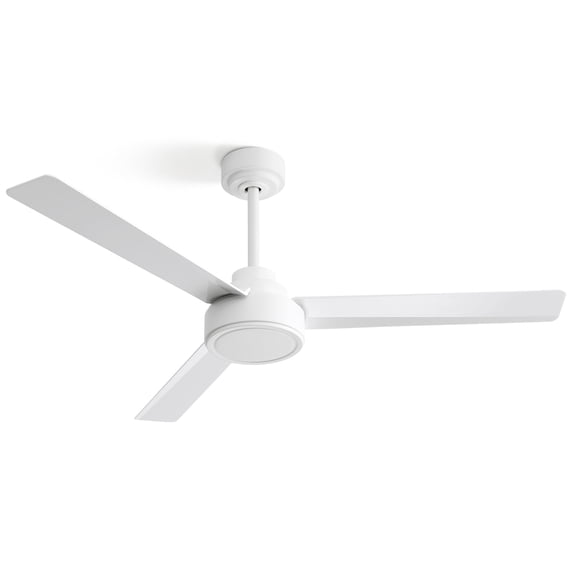 Sofucor 52-Inch White Ceiling Fan with DC Remote Control, Modern Contemporary Modern Farmhouse, LED, Downrod Mount, Indoor, Nature