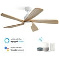 thumbnail image 1 of Sofucor 52 Inch Wood Blades Ceiling Fan with Light,3 CCT LED,Remote& APP Control-Farmhouse, Modern, Contemporary, 1 of 14