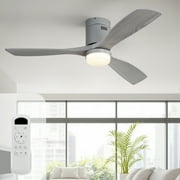 Sofucor 52 Indoor/Outdoor Low Profile Ceiling Fan with LED Light and Remote