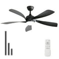 thumbnail image 1 of Sofucor 52" LED Black Modern Ceiling Fan with ABS Blades, 3 Color Lights, Reversible Airflow, DC Motor, 1 of 13