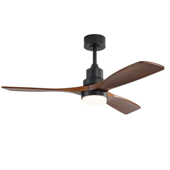 Sofucor 52" Matte Black Modern LED Ceiling Fan with Remote Control