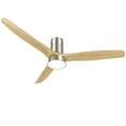 thumbnail image 1 of Sofucor 52" Flush Mount Nickel Modern Ceiling Fan with Integrated LED, 1 of 10