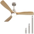 thumbnail image 1 of Sofucor 52" Ceiling Fan with Light and Remote, 3 Reversible Burlywood Blades, Nickel Finish", 1 of 11