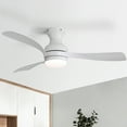 thumbnail image 1 of Sofucor 52" Modern Ceiling Fans with Light and Remote Control, 3 Blades with Reverse Airflow, White, 1 of 11