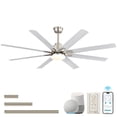 thumbnail image 1 of Sofucor 52" Modern White Ceiling Fan with Light ,Phone APP and Remote,Voice Control, 1 of 14