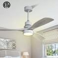 thumbnail image 1 of Sofucor 52" Silver Modern Ceiling Fan with Integrated LED Light and Remote Control, 1 of 9