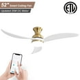 thumbnail image 1 of Sofucor 52" Smart Ceiling Fan,Dimmable LED,APP and Remote Control, Flush Mount, 1 of 11