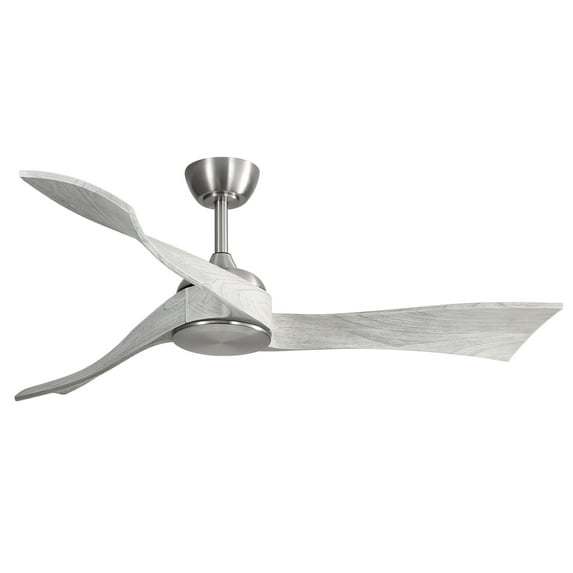 Sofucor 52" Wood Brushed Nickel Ceiling Fan with Remote Control, 6 Wind Speeds 3 Blades with Reverse Airflow