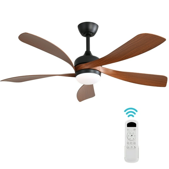 Sofucor 52 Inch Ceiling Fans with Lights and Remote, Outdoor Ceiling Fan with Light 6-Speed 3 CCT 3-Timer, Low Profile Ceiling Fan 5 Blade Reversible DC Motor for Living Room Bedroom Patio
