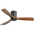 thumbnail image 1 of Sofucor 52 Inch Solid Wood Ceiling Fan Without Lights Flush Mount Ceiling Fan with Remote Control-Wood Blades Modern Outdoor Ceiling Fans No Light, Brown Black, 1 of 13