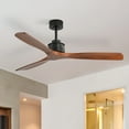 thumbnail image 1 of Sofucor Ceiling Fan without Lights, 60 Inch Low Profile Flush Mount Mordern Wood Ceiling Fan with Remote, 1 of 11