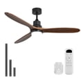 thumbnail image 1 of Sofucor 60" Black with Brown Blades Modern Ceiling Fan with Light and Remote, 1 of 13