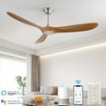 thumbnail image 1 of Sofucor 60" Modern Ceiling Fan with DC Motor, Nickel Finish, and App Control, 1 of 12