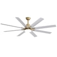thumbnail image 1 of Sofucor 66 Inch Smart Ceiling Fan with Light, 8-Blade Large Ceiling Fan, Gold & White, 6-Speed, Reversible, LED Light, App & Remote Control, Modern Ceiling Fan for Living Room, Bedroom, Office, 1 of 10