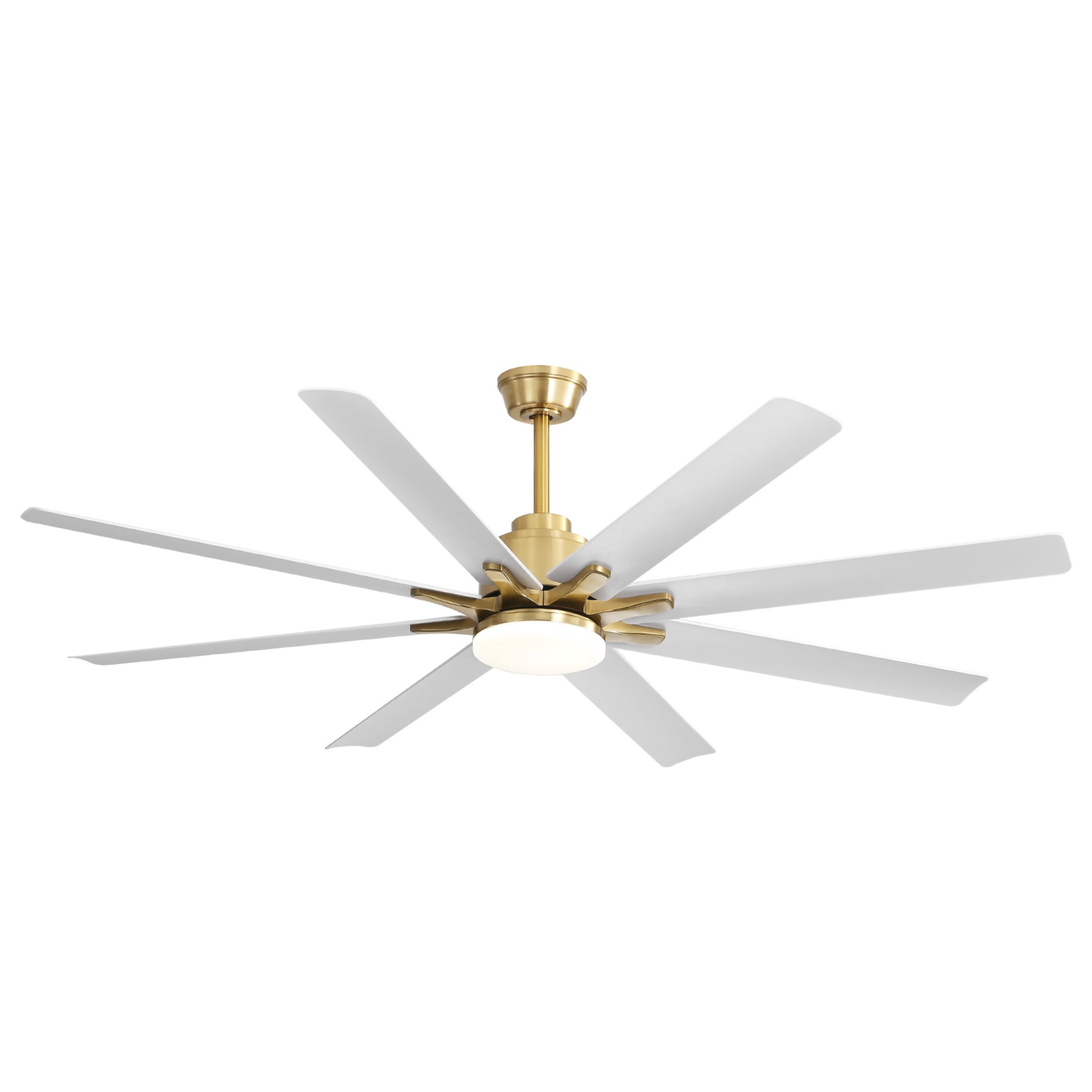 Sofucor 66 Inch Nickel Modern LED Ceiling Fans with Lights and Remote