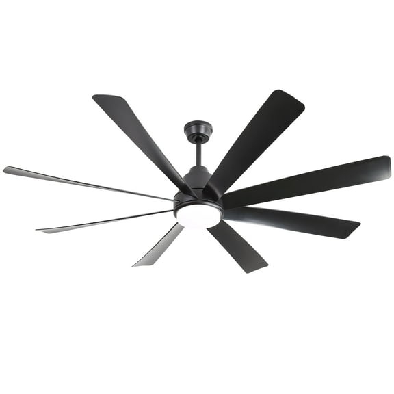 Sofucor 72'' Large Ceiling Fan with Light and Remote for Home or Commercial Black