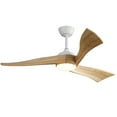 thumbnail image 1 of Sofucor 52 Inch Ceiling Fan with Light and Remote, Modern 3 Solid Wood Blades Ceiling Fan, 6 Speeds 5500CFM, Dimmable 3-Color LED with Memory, Timer & Quiet & Reversible DC Motor, ETL, Nature Wood, 1 of 11