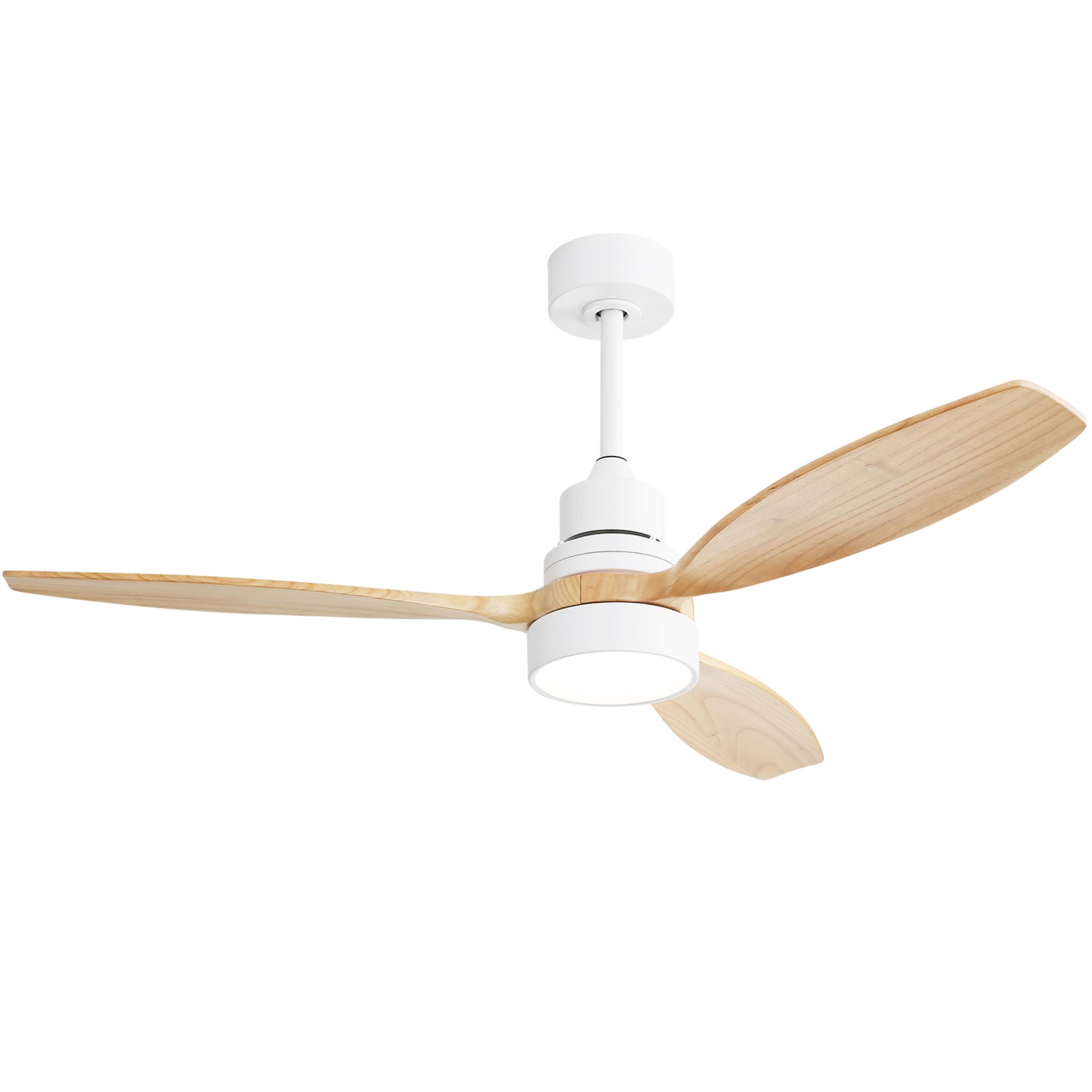 Sofucor Ceiling Fan with Lights, 52 Inch Mordern Wood Ceiling Fan with Remote for Indoor Farmhouse Bedroom Living Room Outdoor Patio Porch, Reversible DC Motor, Noiseless