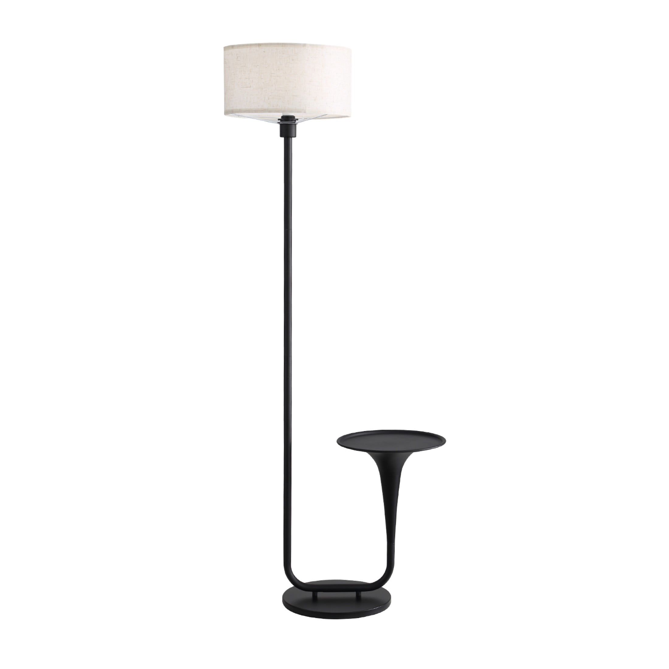 Sofucor Dimmable Floor Lamp with Table, Vintage Standing Light with Tray and Foot Switch, Bulb Included, Ideal for Living Room & Bedroom