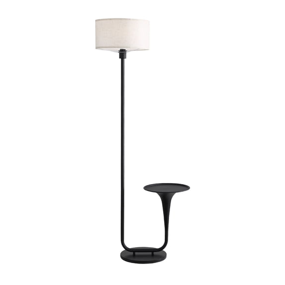 Sofucor Dimmable Floor Lamp with Table, Vintage Standing Light with Tray and Foot Switch, Bulb Included, Ideal for Living Room & Bedroom