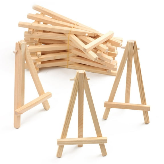 Sofullue 10PCS Small Desk Easels Canvas Painting Holder Wooden Tripod Easels Tabletop Display Stand for Photo Chalkboard Signs
