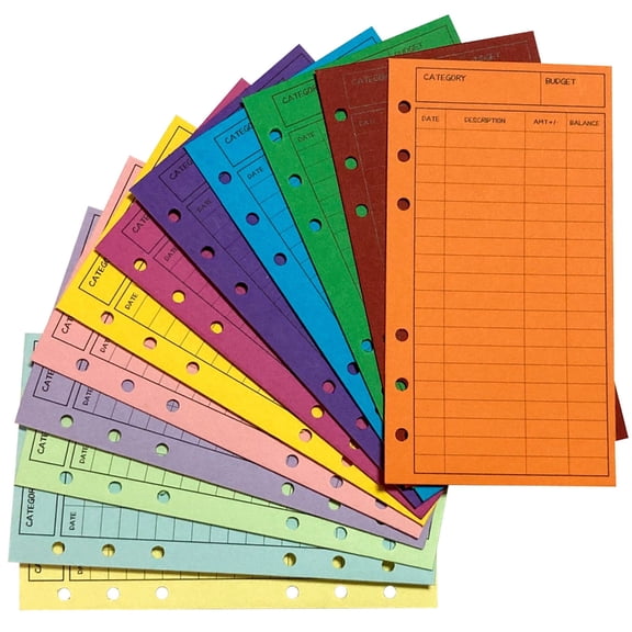 Sofullue 12 PCS 6-hole Budget Envelopes Colored Cash Envelopes for Tracking Money Saving