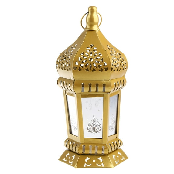 Sofullue 1Set Iron Ramadan Decorative Light Hanging Candle Lantern for Home Room Patio Festival Decorations Gifts Candle Holder Accessories