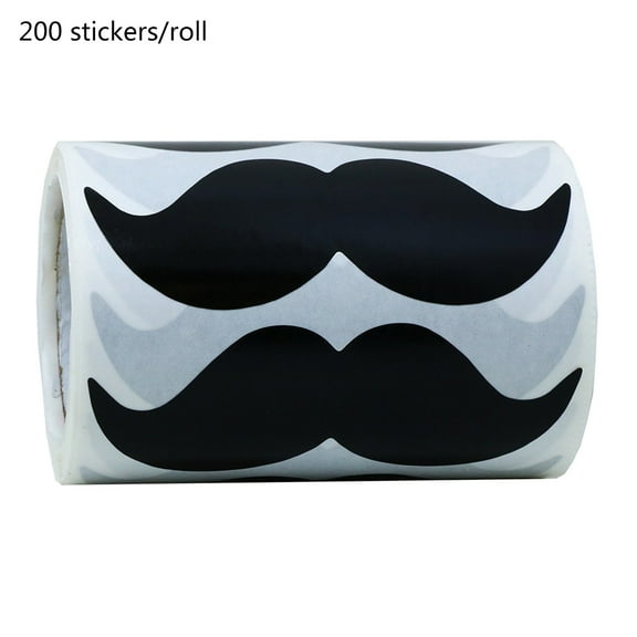Sofullue 200pcs/roll Waterproof Mustache Sticker Chalkboard Labels Decal for Laptop Car