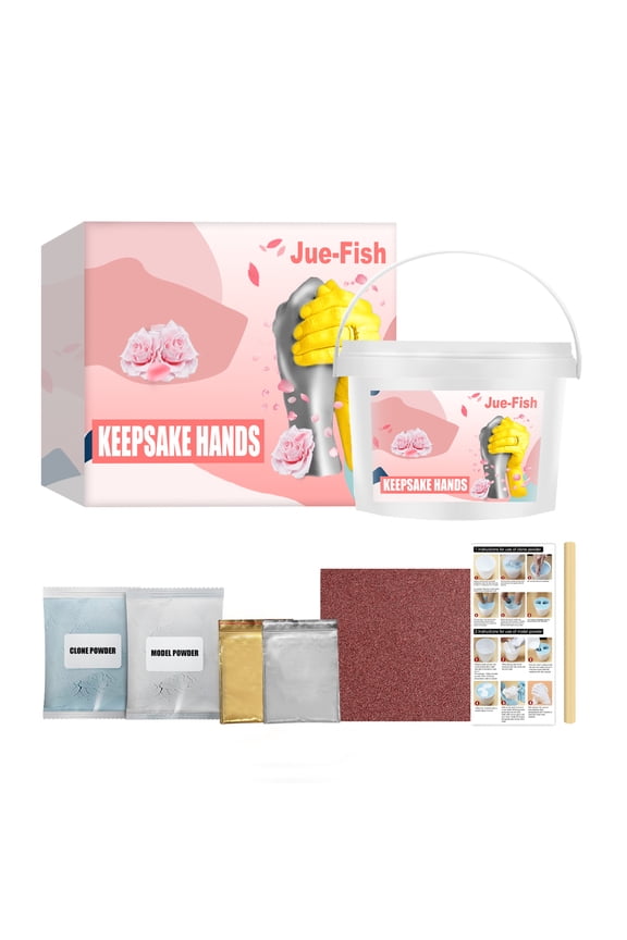 3D Plaster Hand Mold Kit DIY Handmade Hands Mould Set with Stick Keepsake Hands for Children Birthday Valentine's Day