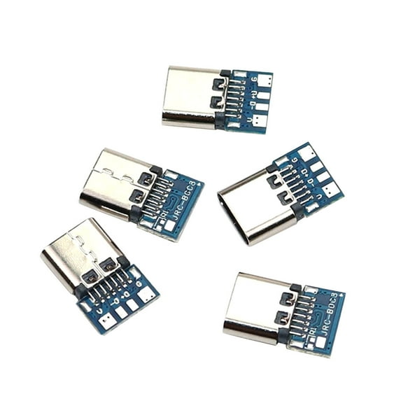 Sofullue 5 Pcs USB Type-C USB-C 14 pin Connector Breakout P-CB Board (female) Metal