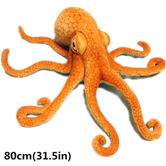 Sofullue 55/80cm Realistic Plush Octopus Stuffed Animal Toy Soft Comfortable Sleeping for Doll Valentine Gift House Decor Baby Fa