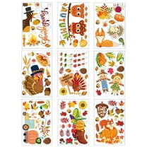 Sofullue 9 Sheet Fall Gnome Window Clings Autumn Turkey Pumpkin Glass Wall Sticker Thanksgiving Festival Party Home Decorations