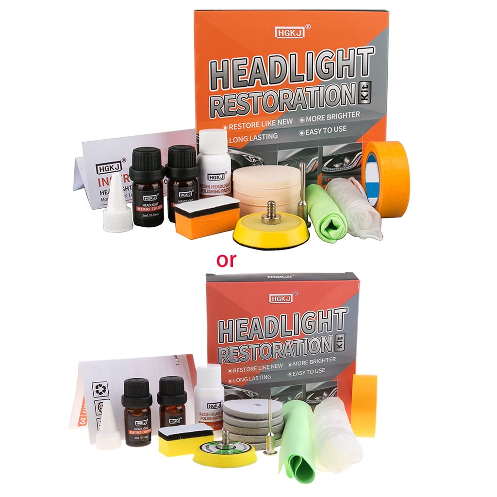 7-Piece Car Headlight Lens Restoration Repair Kit – Polish & Clean Tools With Cloth