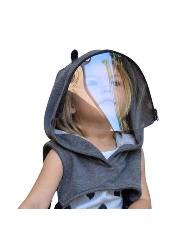 Baby Kids Hooded Hat Removable Face Visor Shield Outdoors for Protection Earflap