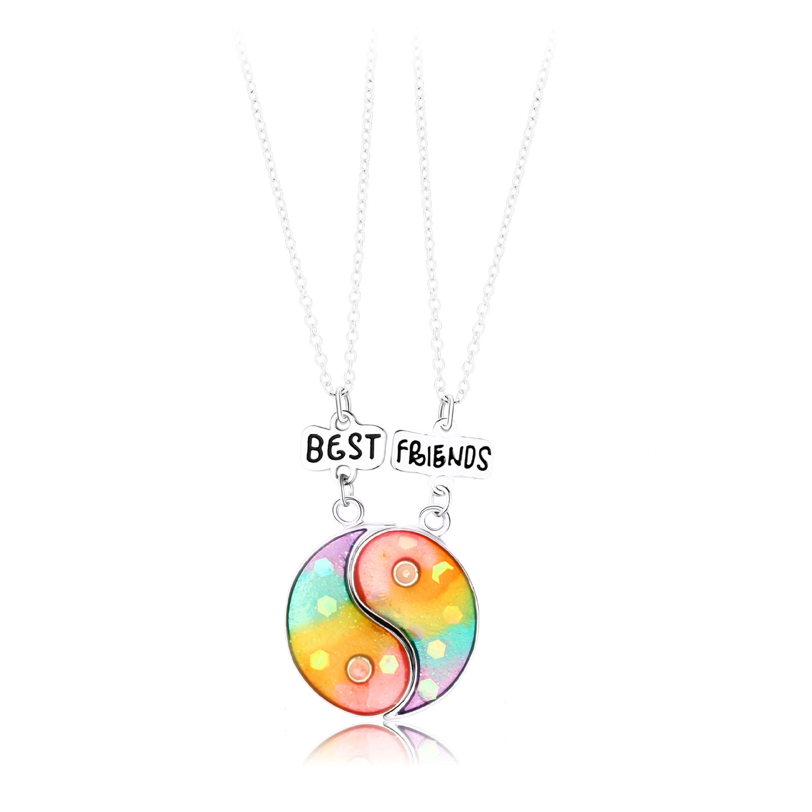 3Pcs/set Peach Broken Heart Magnetic Pendant Necklace for Girls Friendship  BFF Necklaces Best Friend Jewelry Gifts | SHEIN USA
